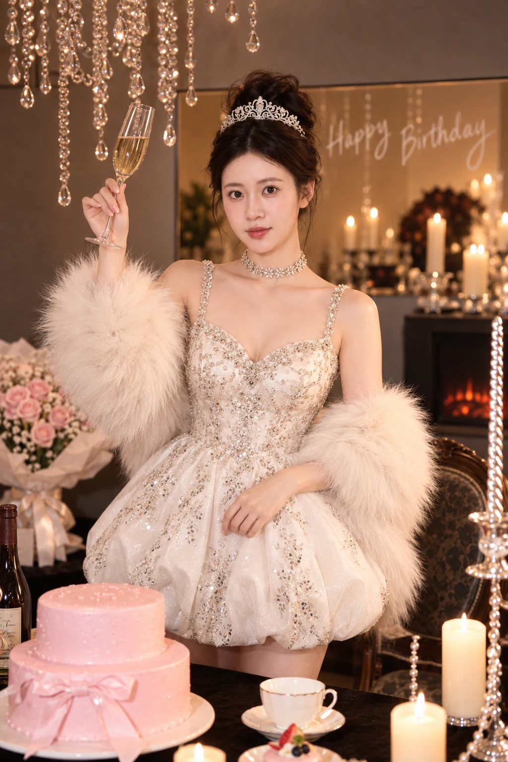 水晶灯下举杯