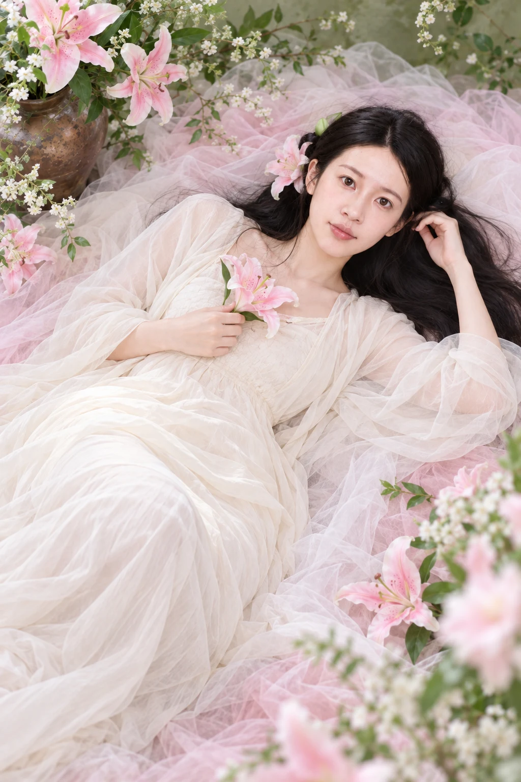 仰卧拈花