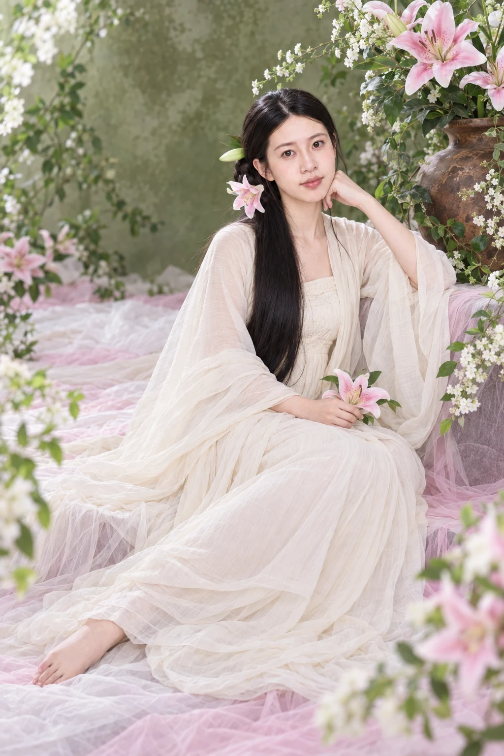 倚花长卷