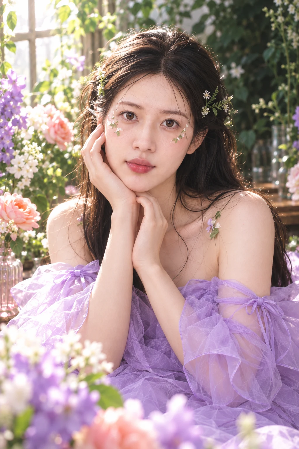 花妆托腮